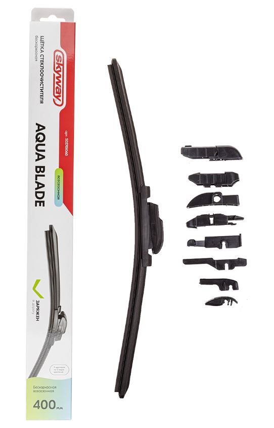 Щетка ст/очист. бескаркасная SKYWAY СТАНДАРТ 9 адаптеров 40см/16