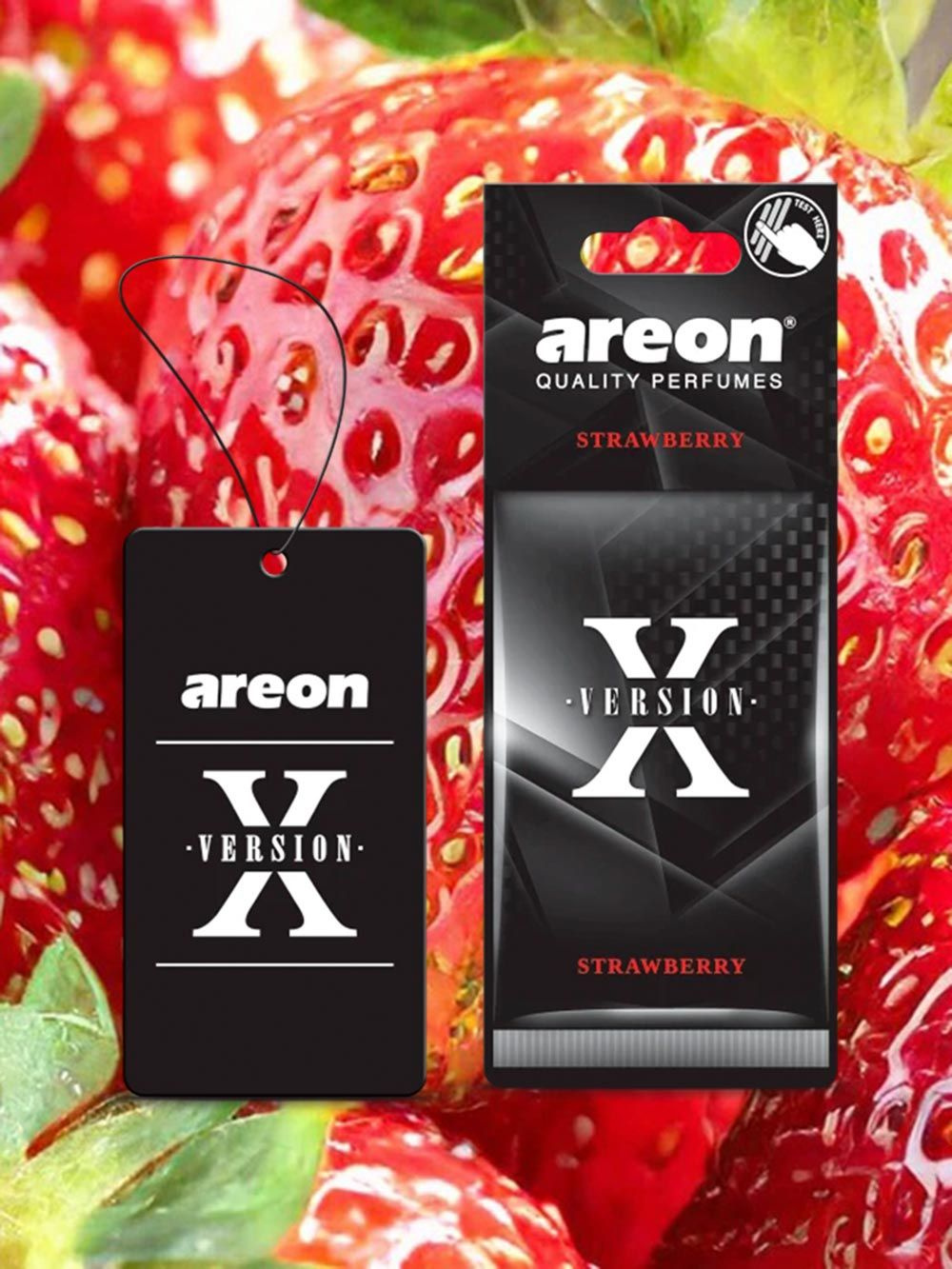 Ароматизатор подвесной сухой AREON X-VERSION Strawberry 704-AXV-006